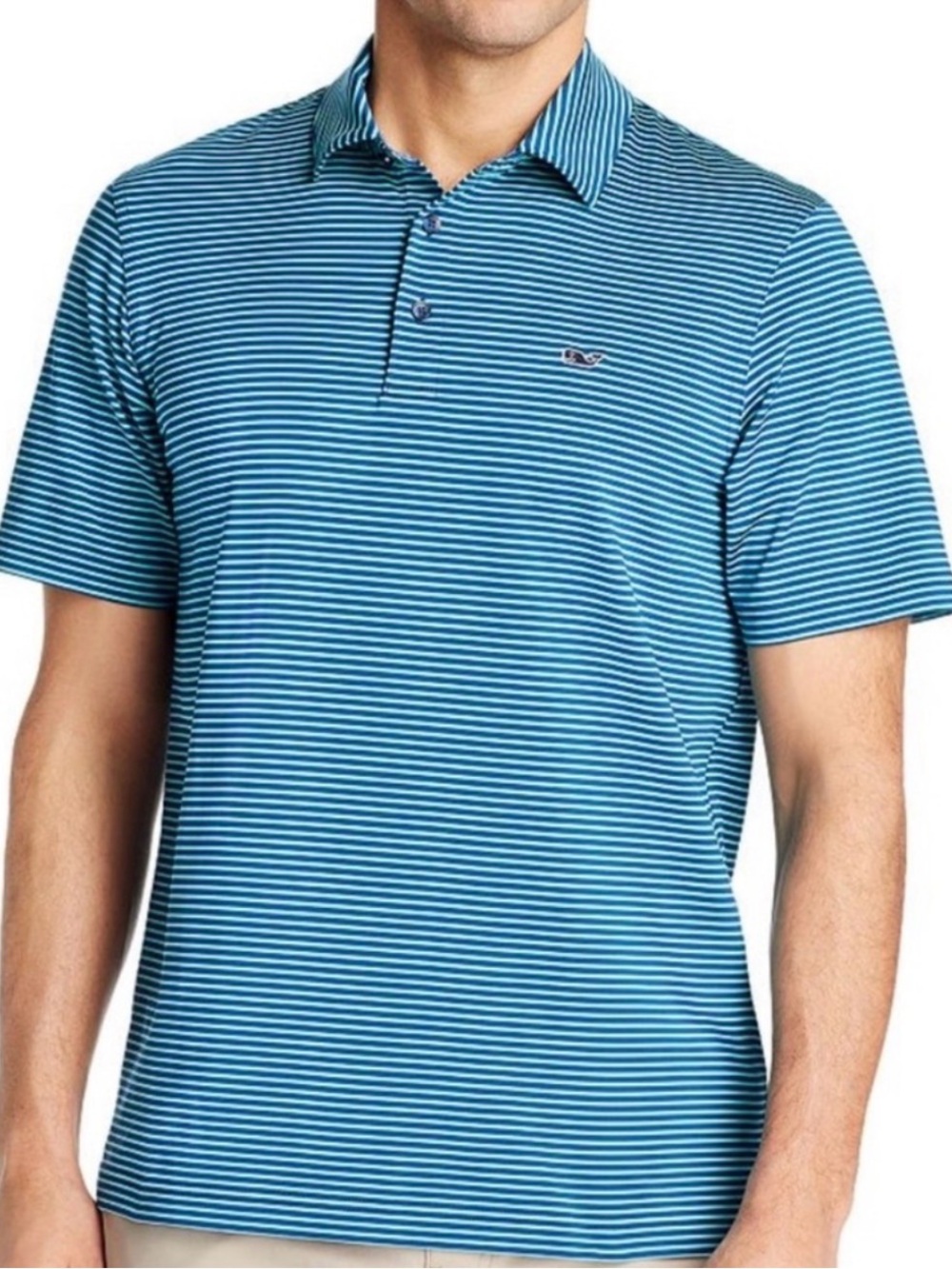 NWOT Vineyard Vines Men's Performance Bradley Stripe Sankaty Polo -size L